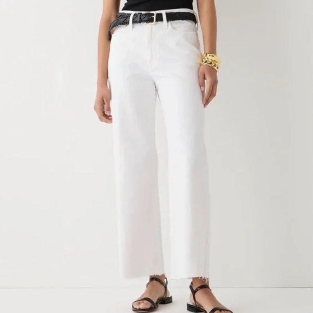 J. Crew Slim Wide Leg Jeans White Wash Size 12 Size 14 New With Tags - Picture 8 of 13